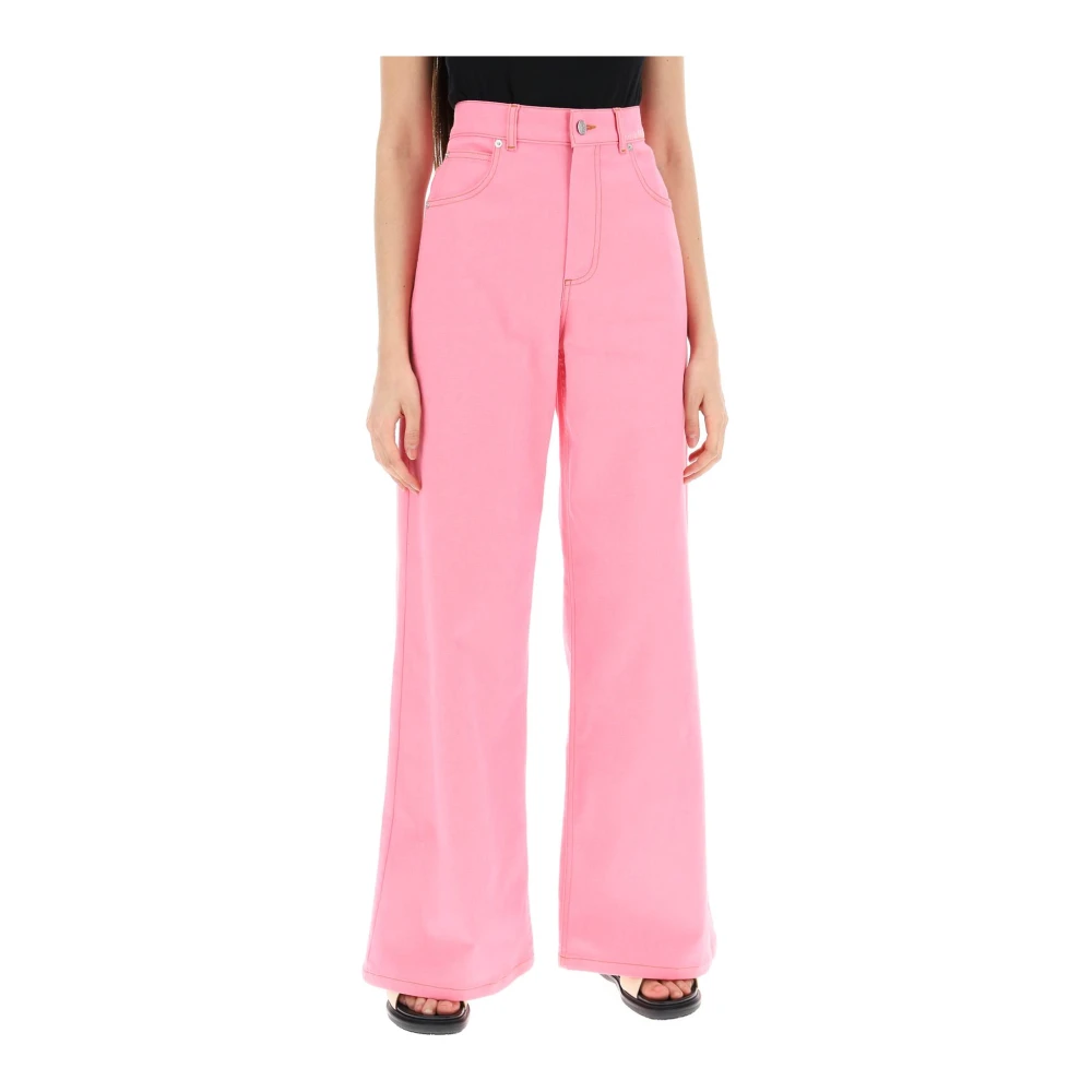 Marni Wide Trousers Pink Dames