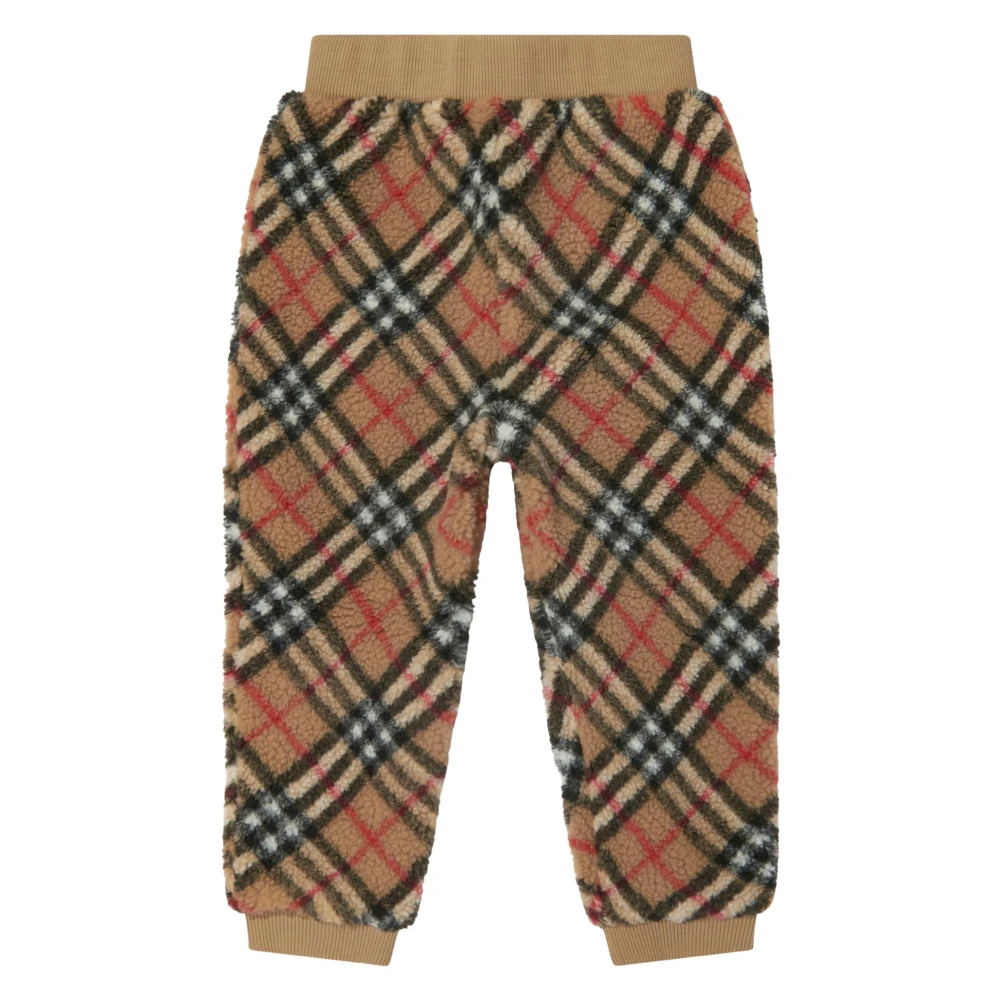Burberry Unisex Beige Archive Check Fleece Joggers