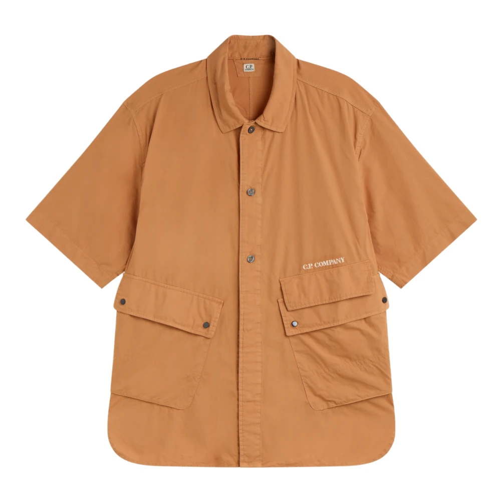 C.P. Company Luxe Popeline Overhemd Orange Heren
