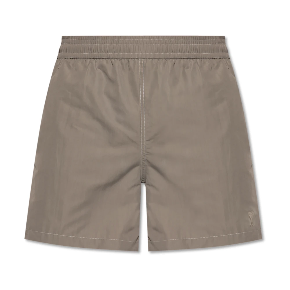 Ami Paris Zwemshorts Gray Heren