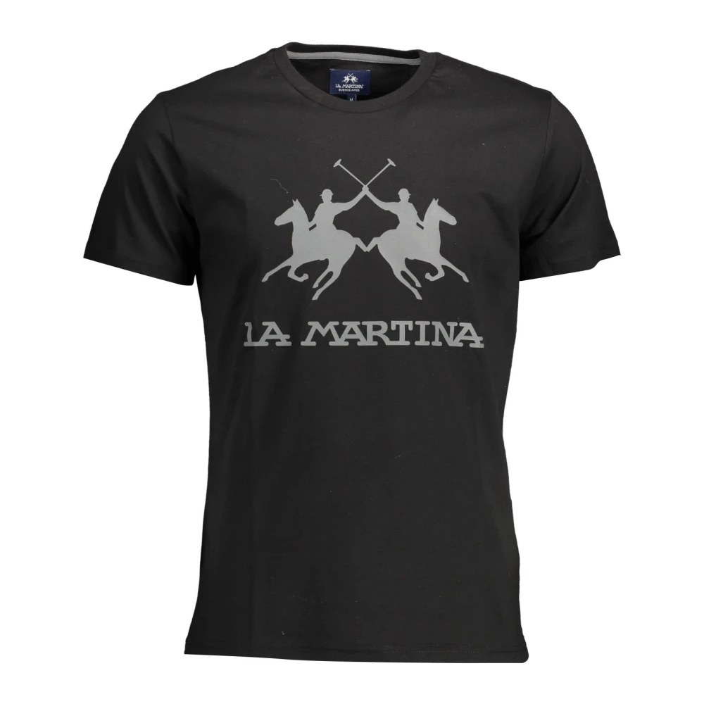 La Martina Short Sleeve Men's T-Shirt Black - Male - T-Shirts - Black - Xl - Tops