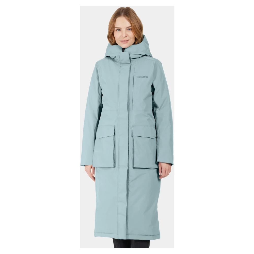 Didriksons Sportieve Parka met Functionele Details Blue Dames