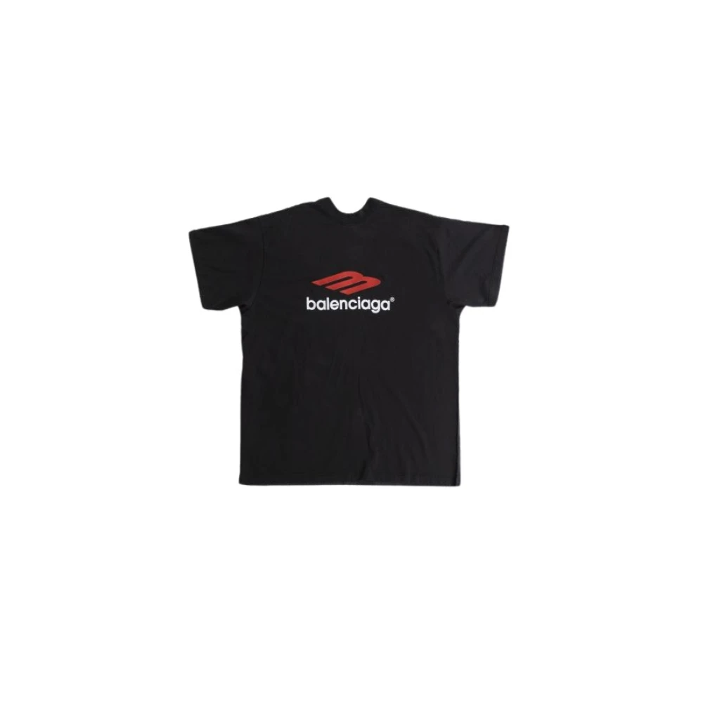 Balenciaga Dubbel Logo Oversized T-shirt Black Heren