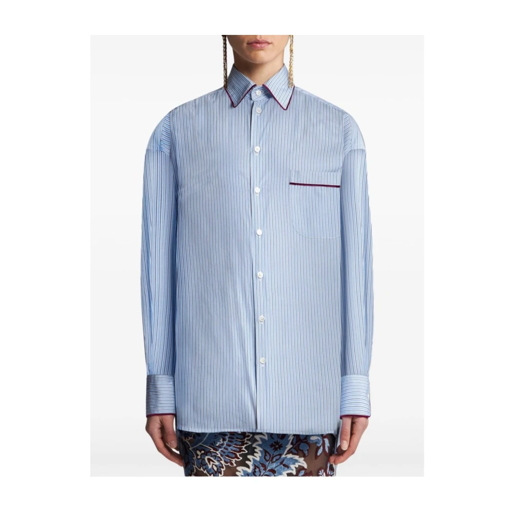 ETRO Celeste Shirt MRW Stijl Blue Dames