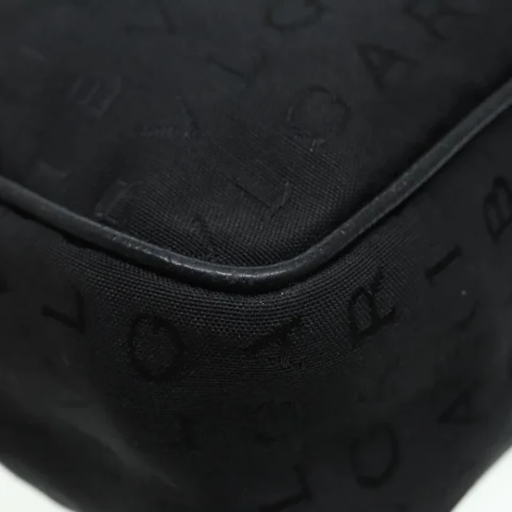 Bvlgari Vintage Pre-owned Canvas shoulder-bags Black Dames