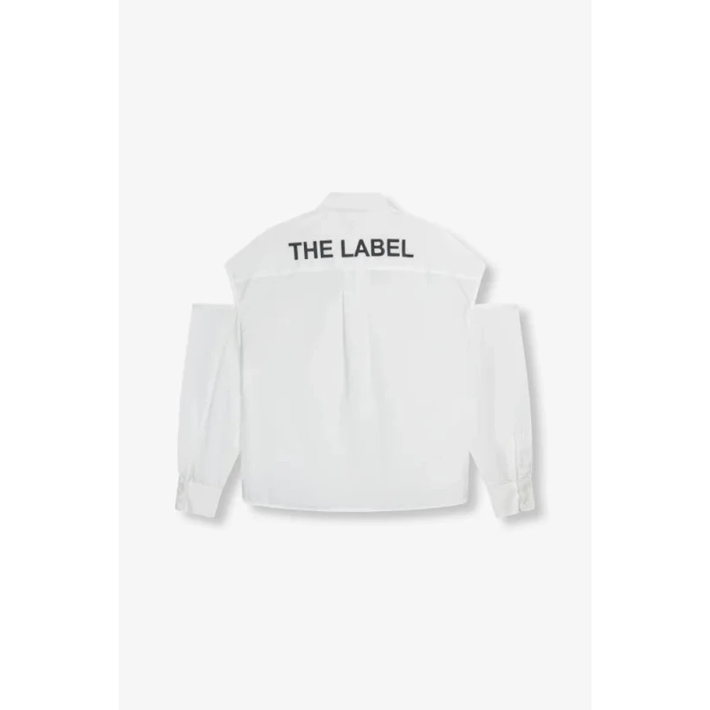 Alix The Label Poplin Blouse met Uitgesneden Schouders en Borduursels White Dames