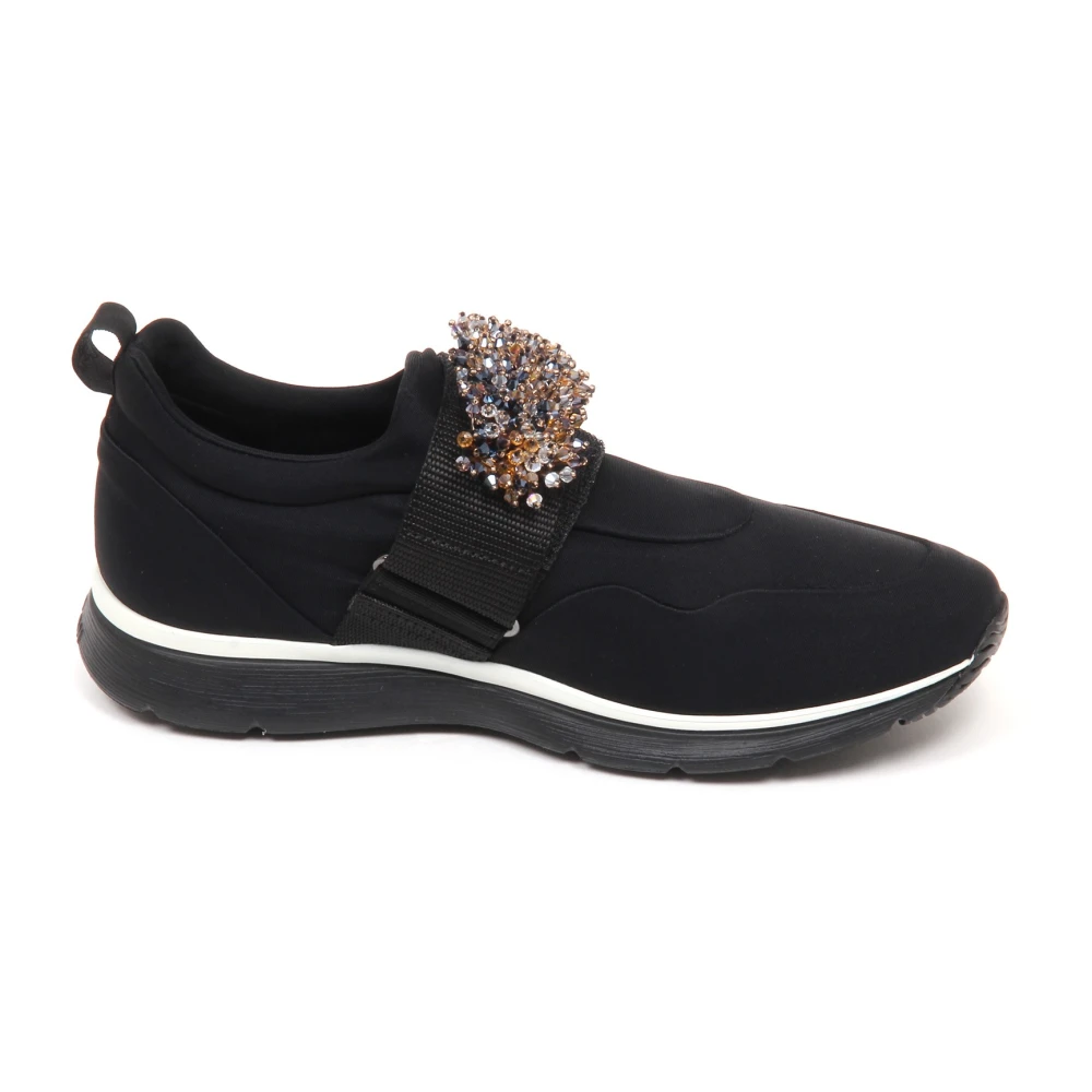 Hogan Slip-On Sneakers met Stenen Dames Schoenen Zwart