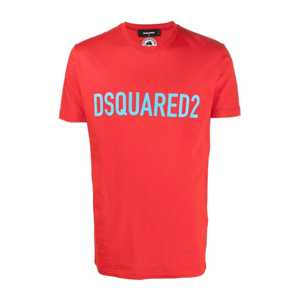 Dsquared2 Men's Red T-Shirts, M, Logo-Print Crew-Neck T-Shirt