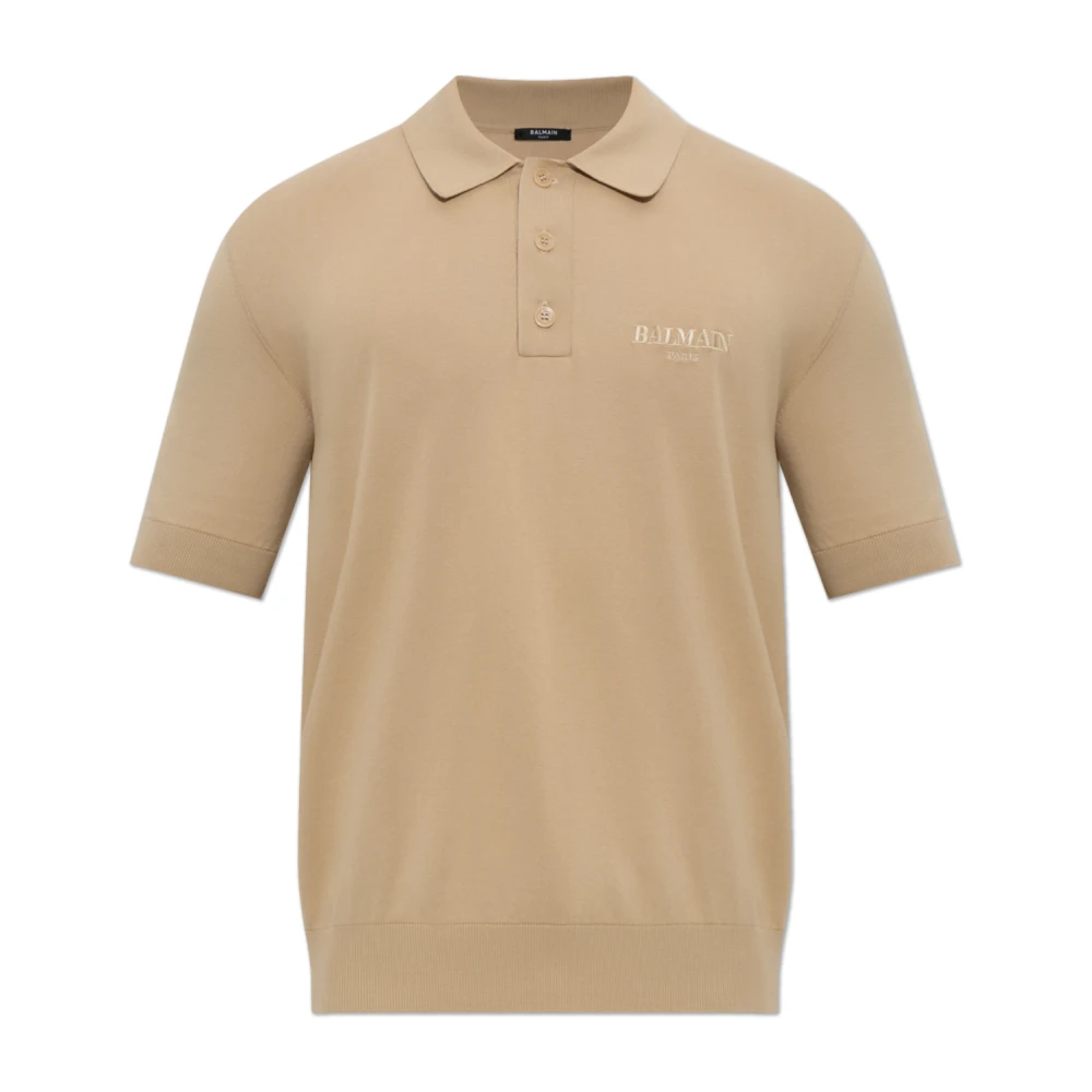 Balmain Uomo Beige Polo Vintage Ricamata - Immagine 2