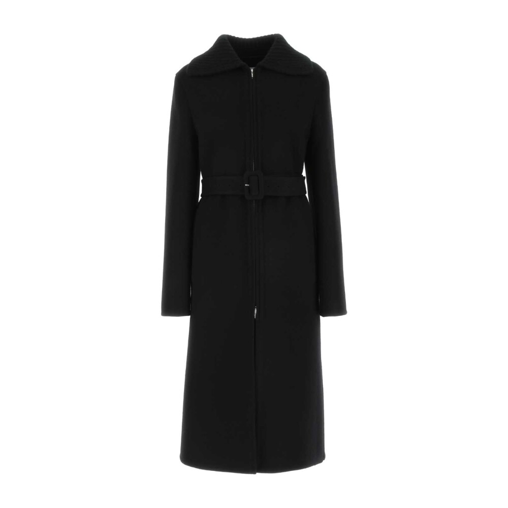 Manteau noir en melange de laine Style classique Jil Sander Femme Miinto