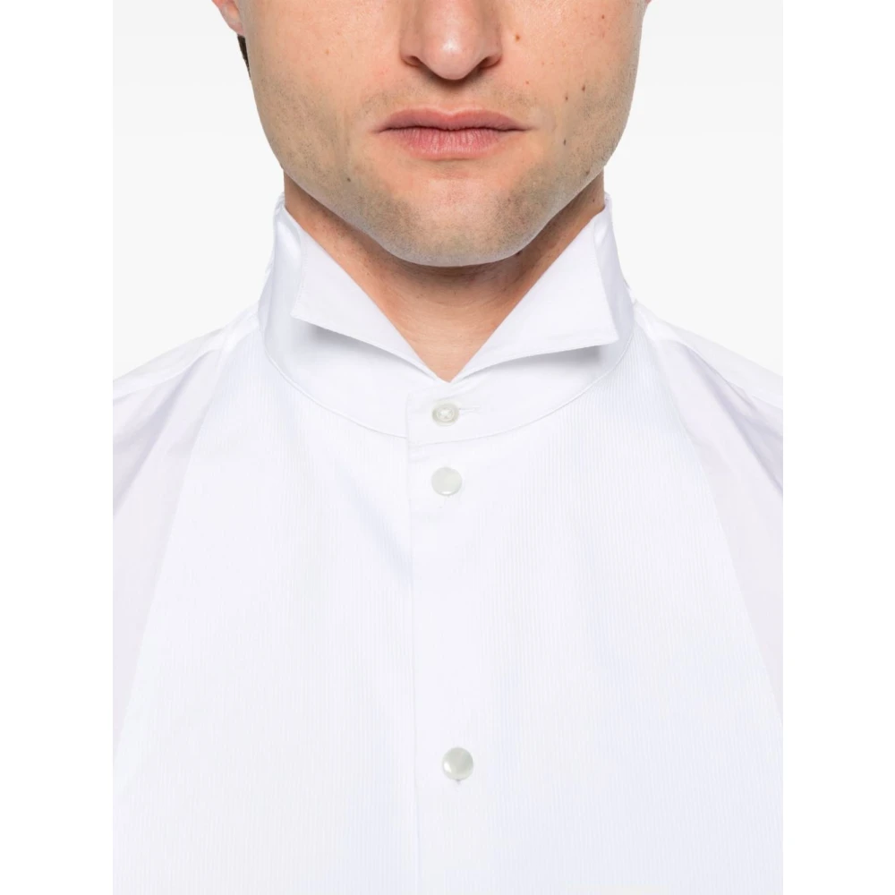 Emporio Armani Witte Button-Up Shirt Wingtip Kraag White Heren