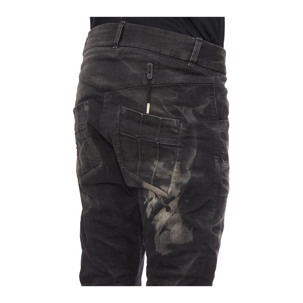 Boris Bidjan Saberi Stone Washed Denim Broek Black Heren