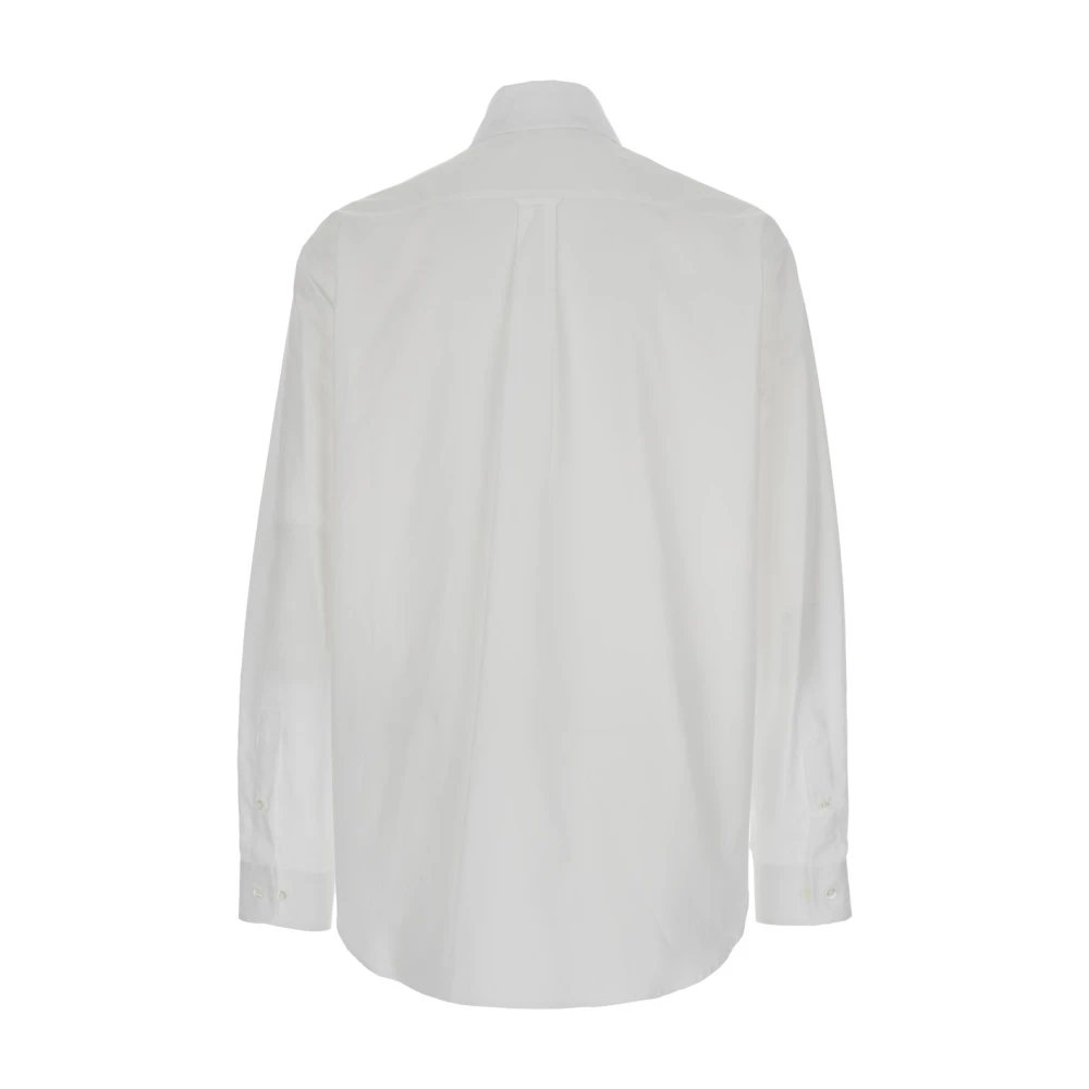 Palm Angels Witte Neck Logo Classic Shirt White Heren