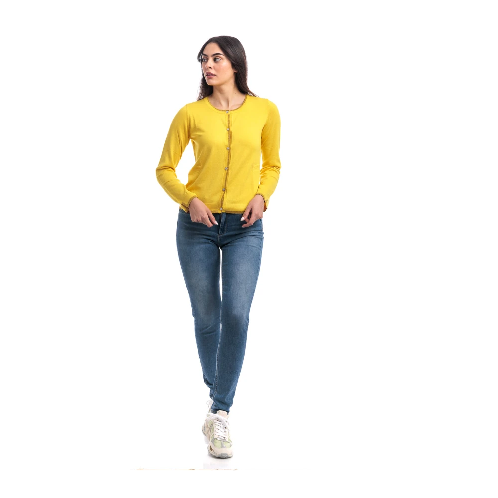 Liu Jo Gebreide Cardigan voor Vrouwen Yellow Dames