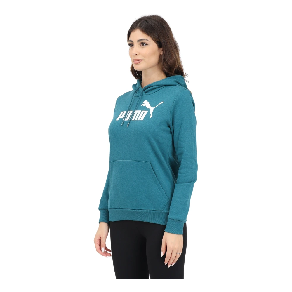 Puma Essentials Logo Hoodie Groen Vrouwen Blue Dames