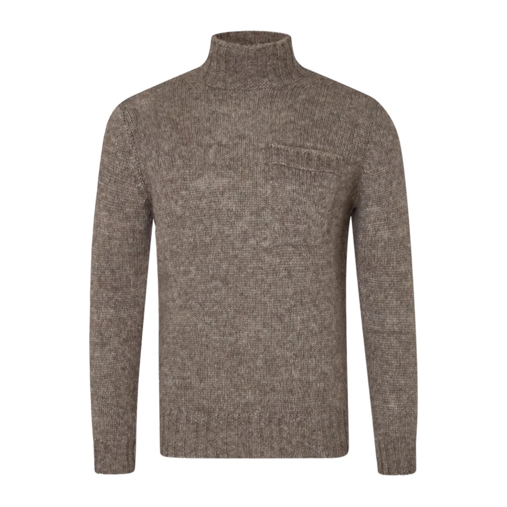 Oscar Jacobson Alpacka Ull Turtleneck Tröja Beige, Herr