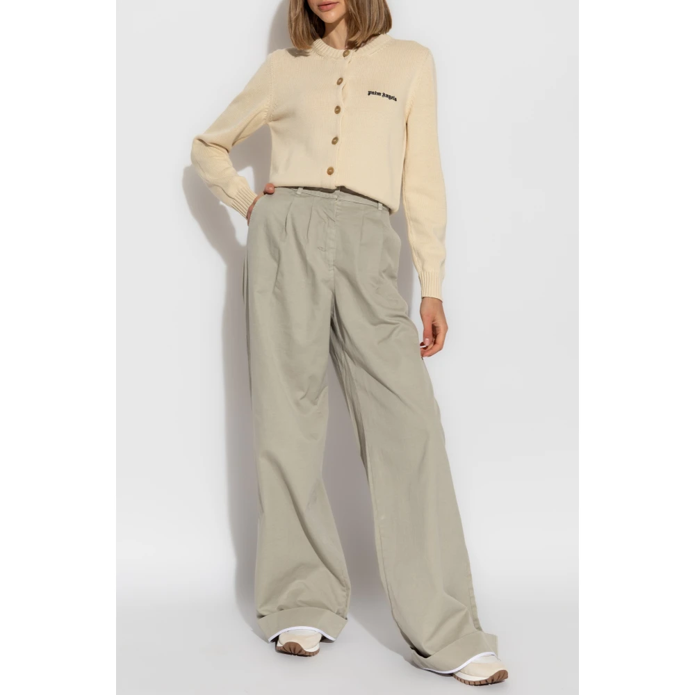 Palm Angels Broek met logo Gray Dames