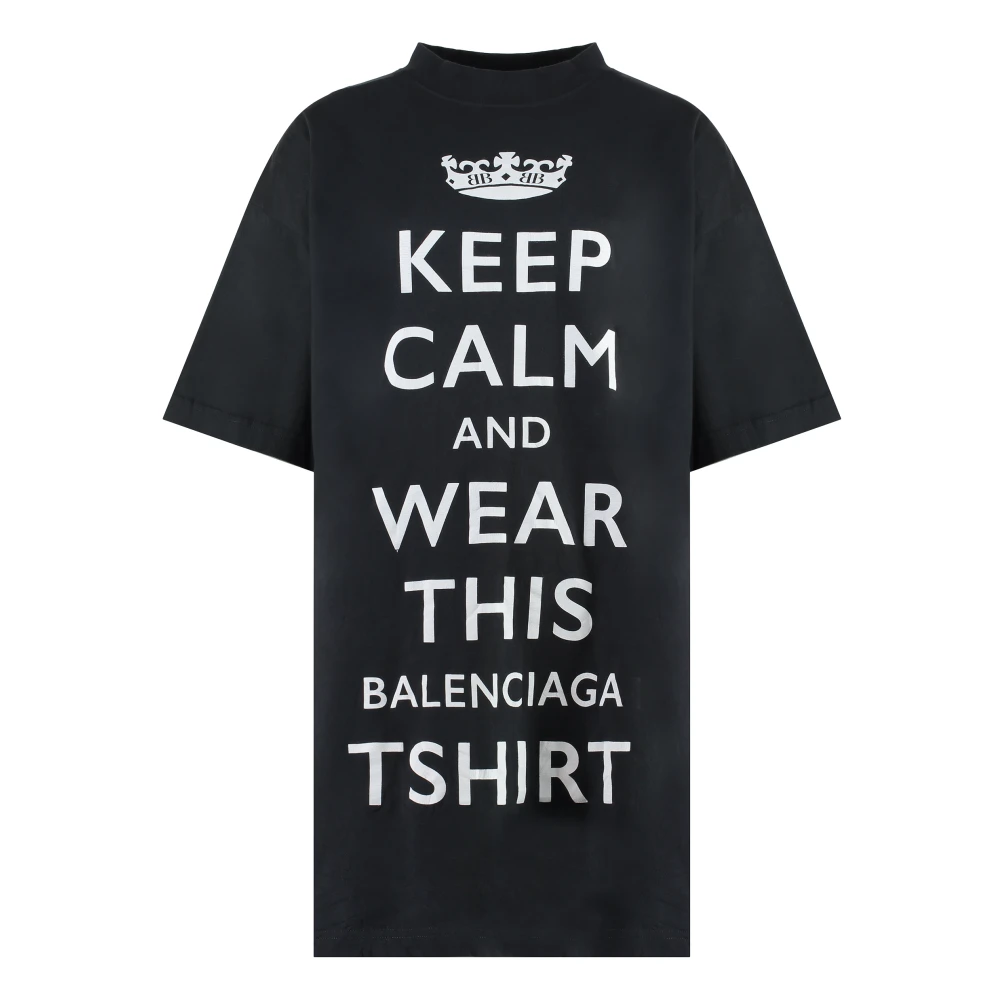 Balenciaga Katoenen T-shirt met print op de voorkant Black Dames