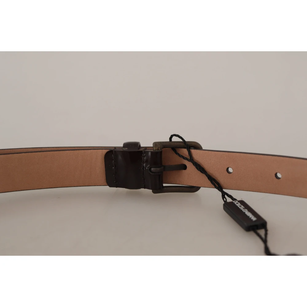 Dolce & Gabbana Zwart Patentleren Logo Taille Riem Black Dames