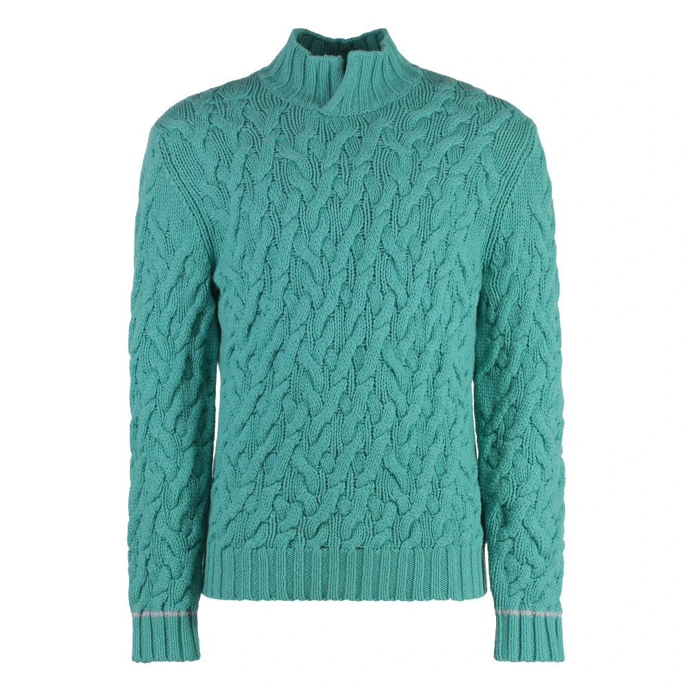 Malo Cashmere Coltrui met Kabelbreisel Green Heren