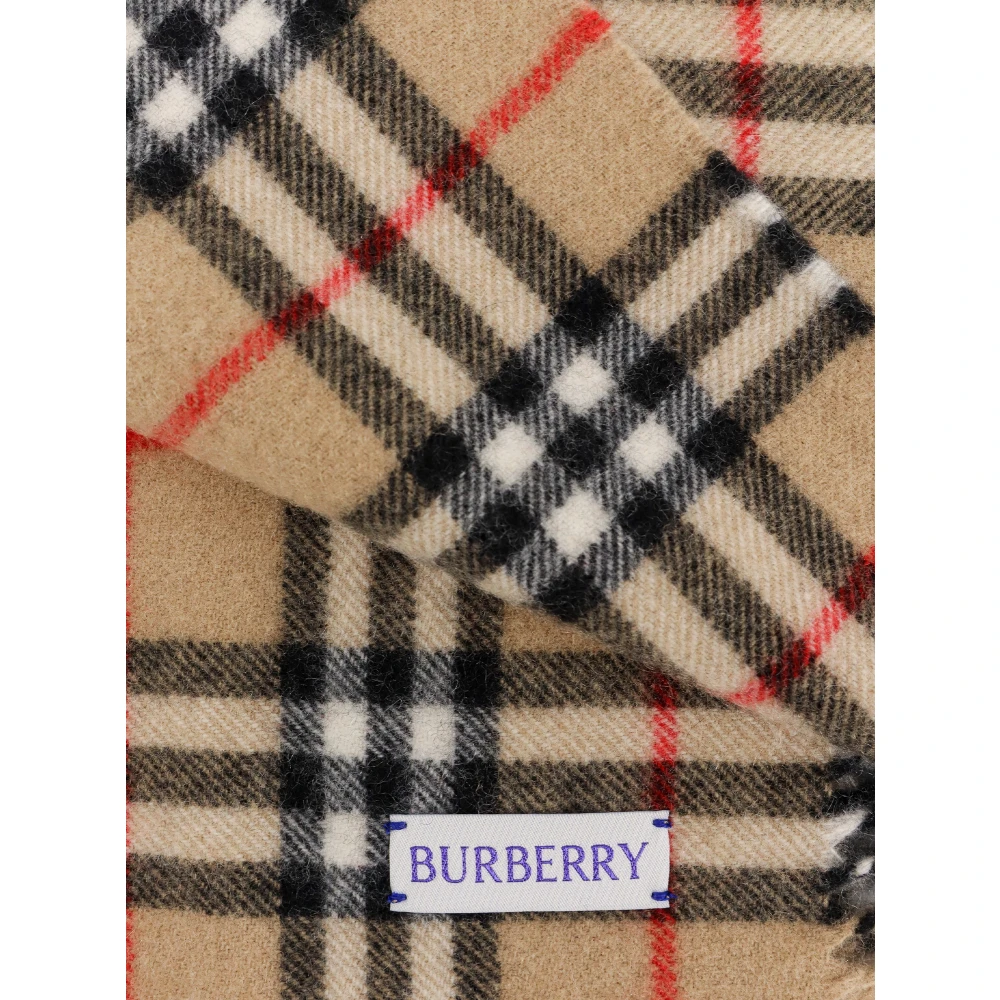 Burberry Cashmere Geruite Sjaal Beige Dames