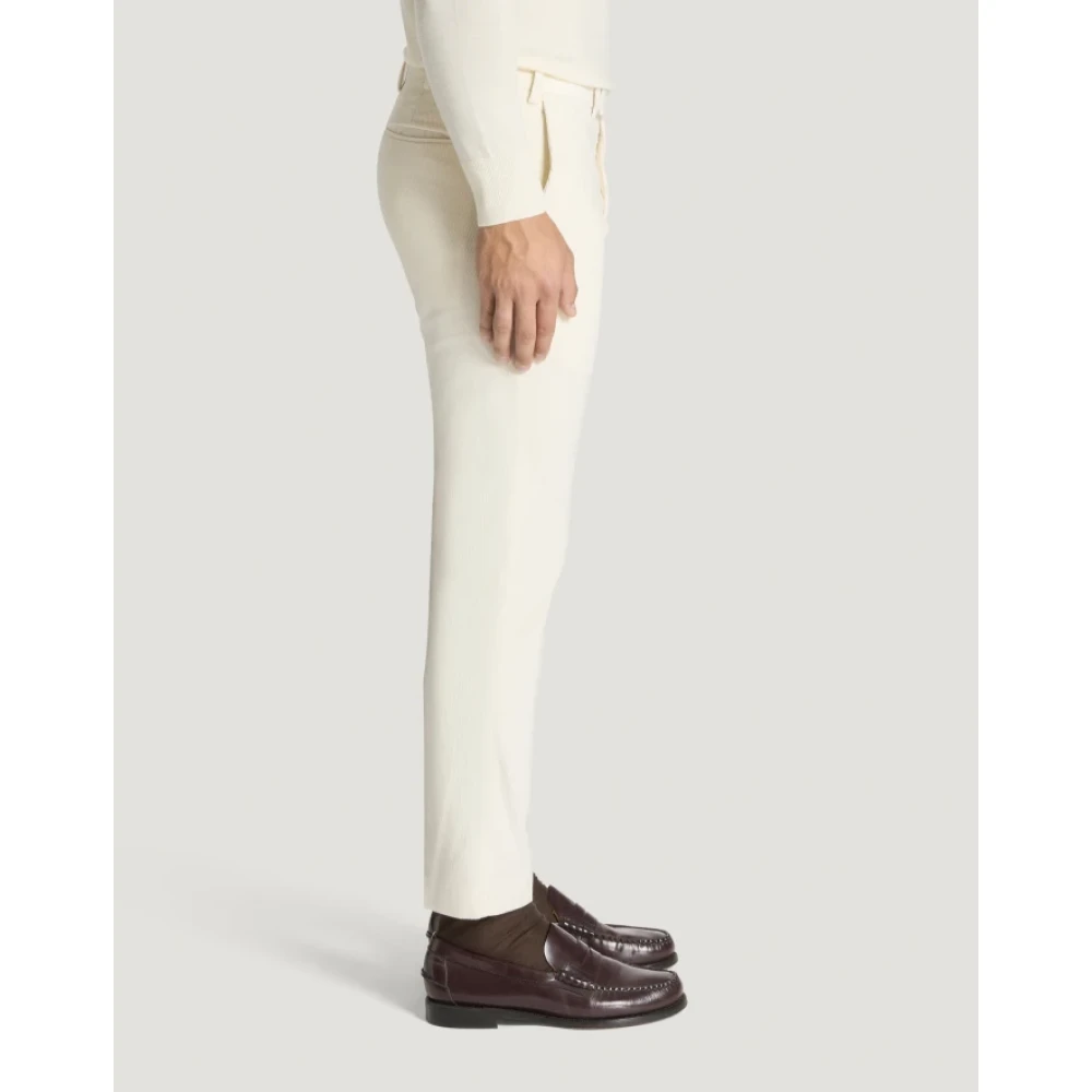 PT Torino Fluwelen Witte Broek Stijlvol Model White Heren