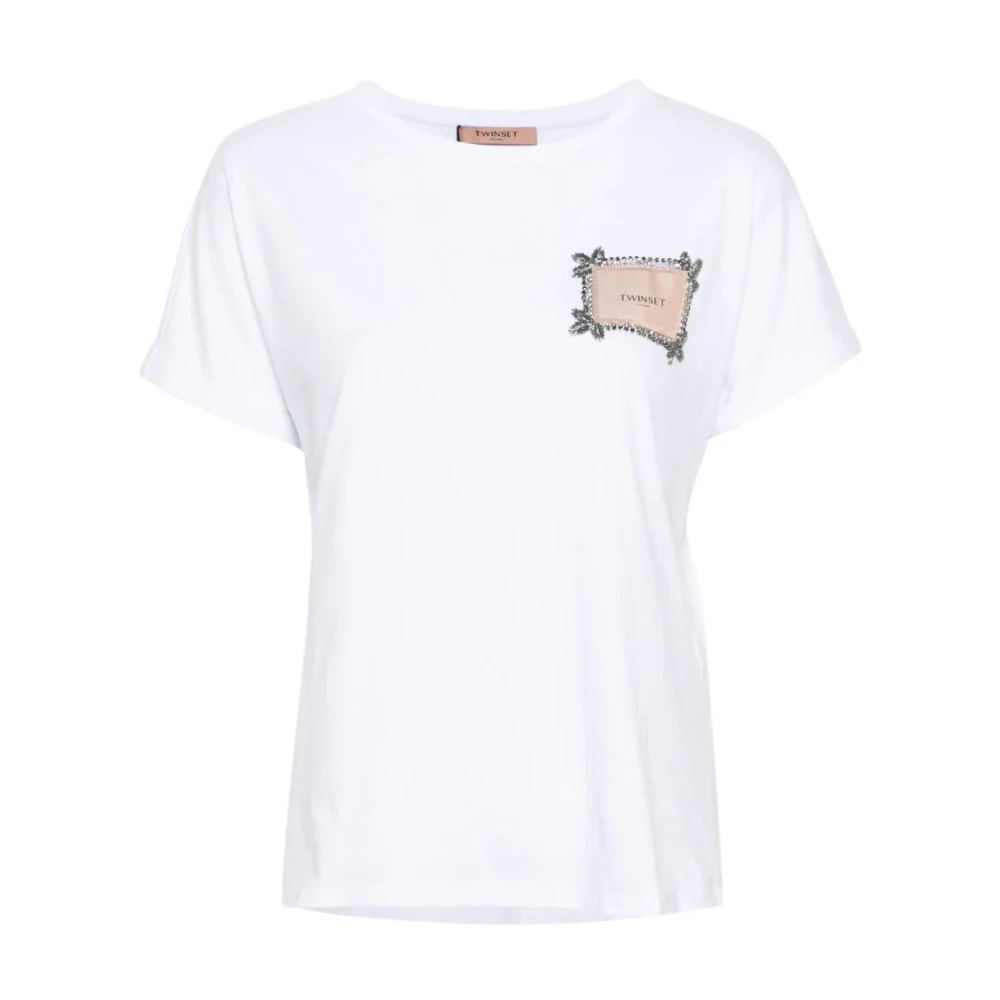 Twinset Optische Witte T-Shirt White Dames