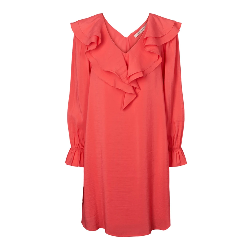 RUE de Femme Elegante V-hals A-lijn Jurk Mars Rood Red Dames