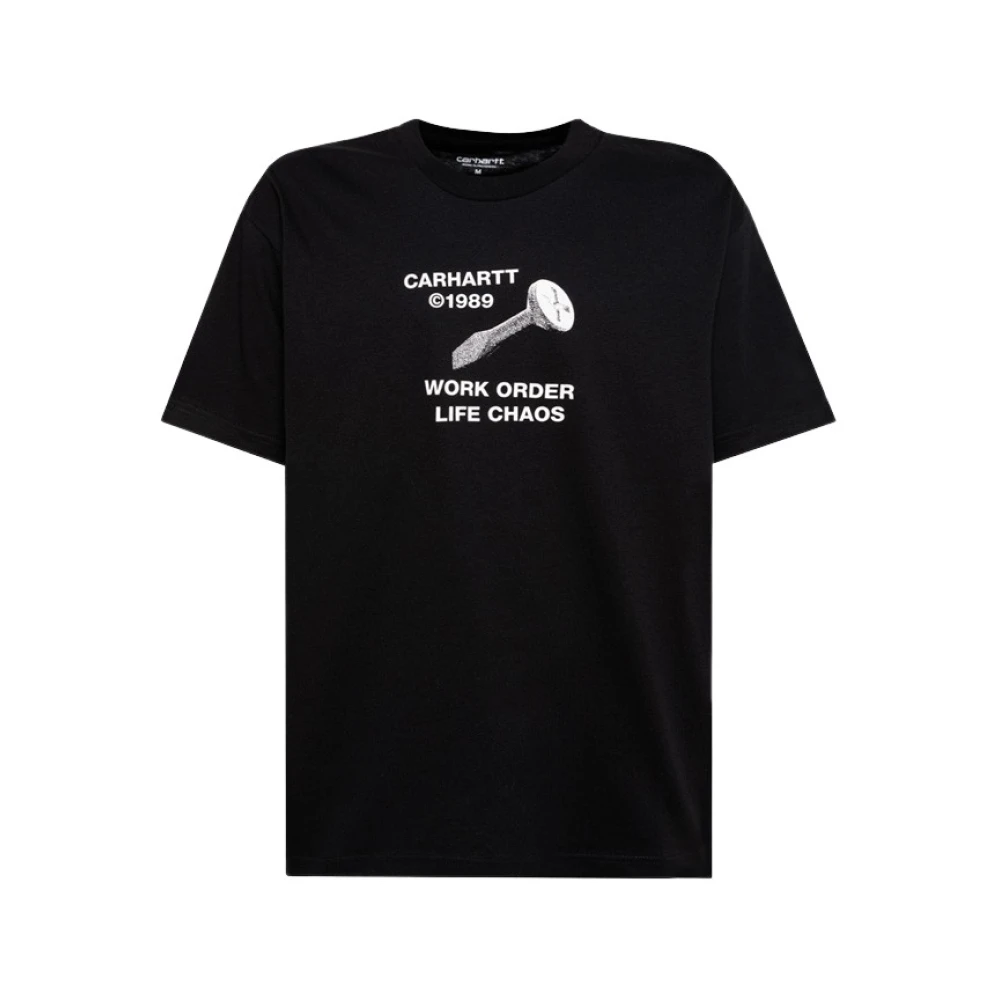 Carhartt WIP Effengekleurd Biologisch Katoenen T-Shirt Black Heren