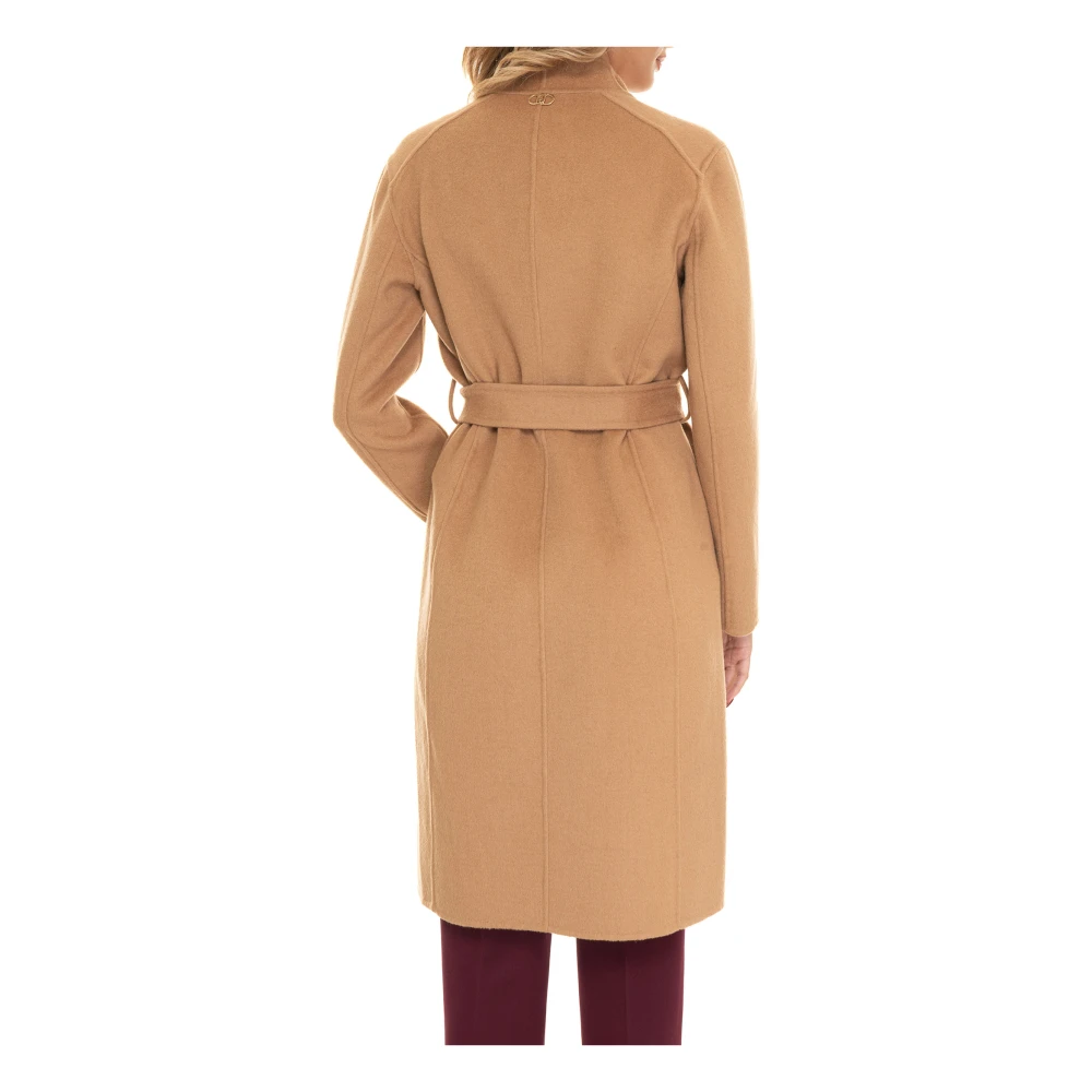 Liu Jo Gebelte wollen jas met logodetail Brown Dames