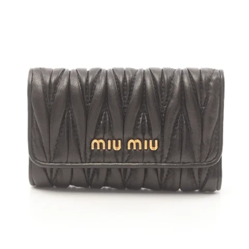 Miu Pre-owned Leather key-holders Black Dames