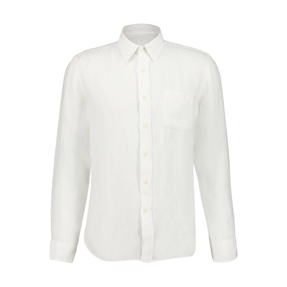 120% Lino White Linen Long-Sleeve Shirt - Male - Casual Shirts - 3XL - Shirts