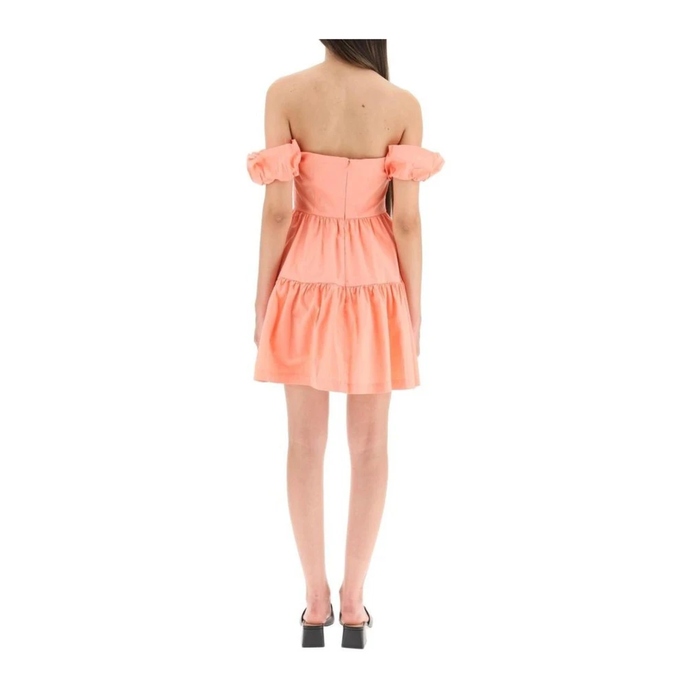 Staud Oranje Katoenen Off-Shoulder Mini Jurk Pink Dames