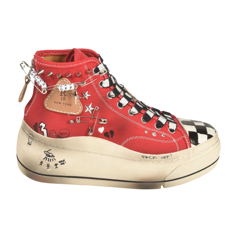 R13 Kurt High Top Sneaker Dames Schoenen Rood
