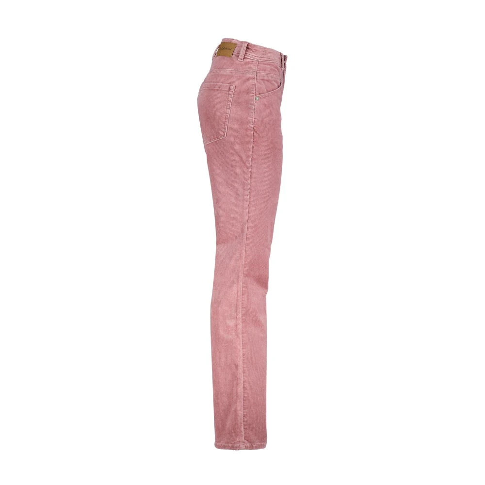 Red Button Flared broek in roze ribfluweel Pink Dames