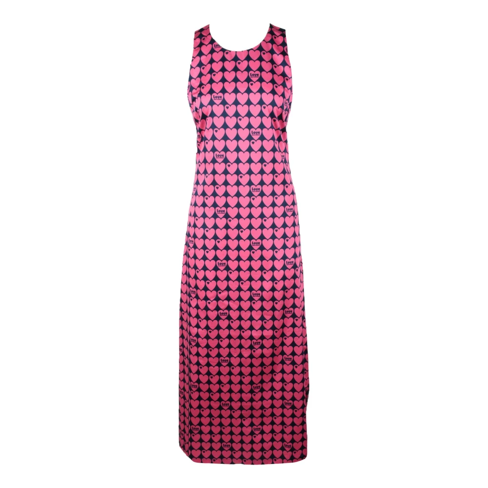 Love Moschino Katoen Elastaan Jurk voor Vrouwen Pink Dames