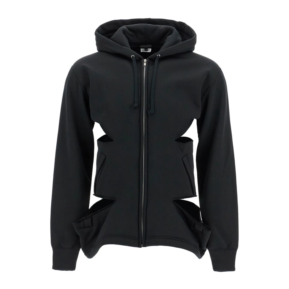 Comme des Garçons Sweatshirt met rauwe randuitsnijding Black Heren