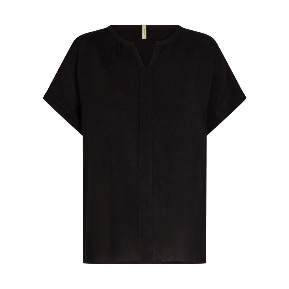 Soyaconcept V-hals shirt met korte mouwen Black Dames