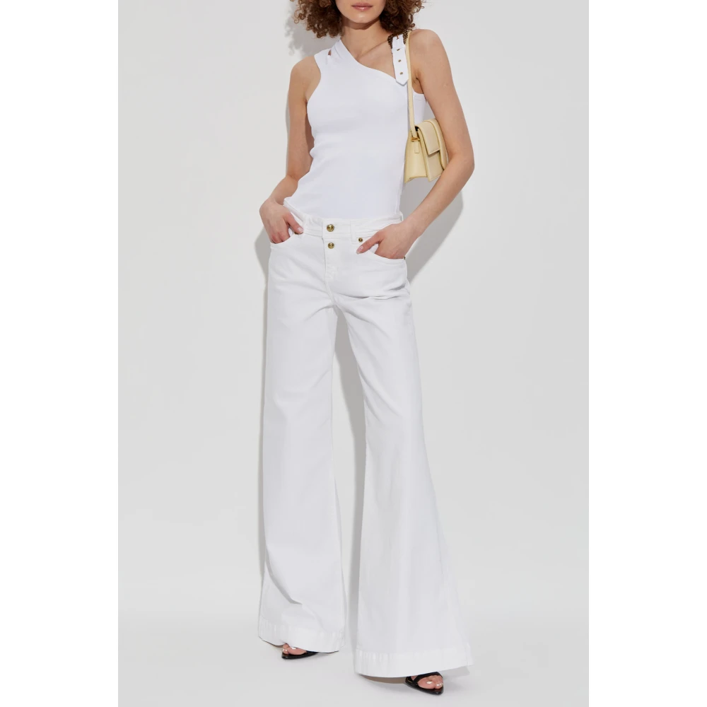 Versace Jeans Couture Jeans met uitlopende pijpen White Dames