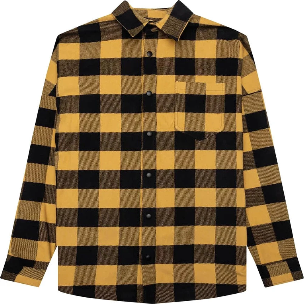 Yellow Overshirt with Check Pattern - Palm Angels - Modalova