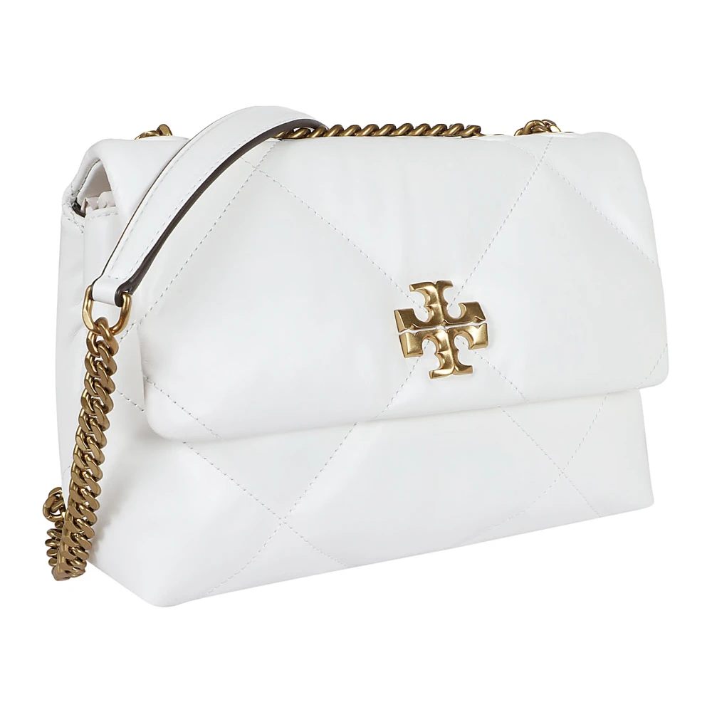 TORY BURCH Diamantgestikte leren crossbodytas White Dames