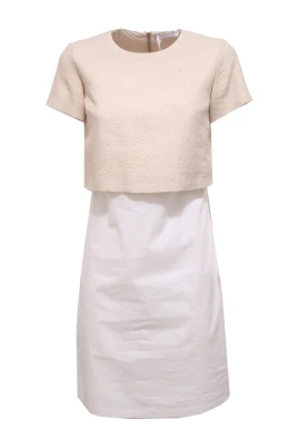 Vit/Beige Klänning Tillverkad i Italien