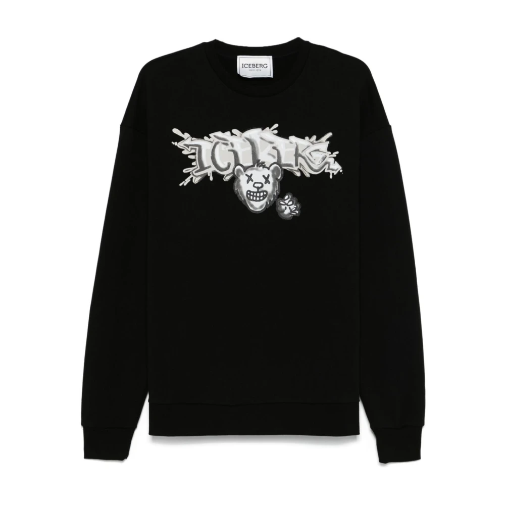 Iceberg Zwarte Sweater met Logoprint Black Heren