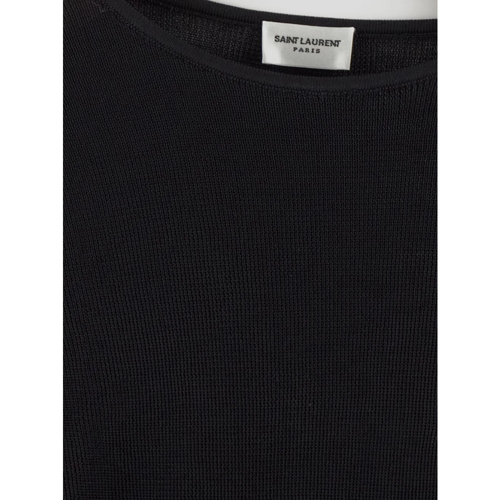 Saint Laurent Stijlvolle Viscose Top Black Dames