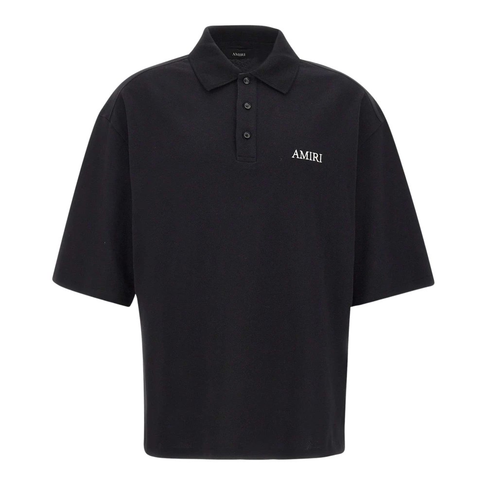 Amiri Black Oversized Polo - Male - Polo Shirts - M - Tops