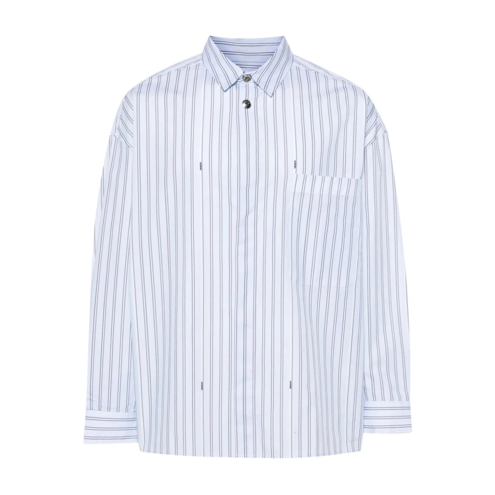 Jacquemus Verticaal Streep Print Shirt Blue Heren