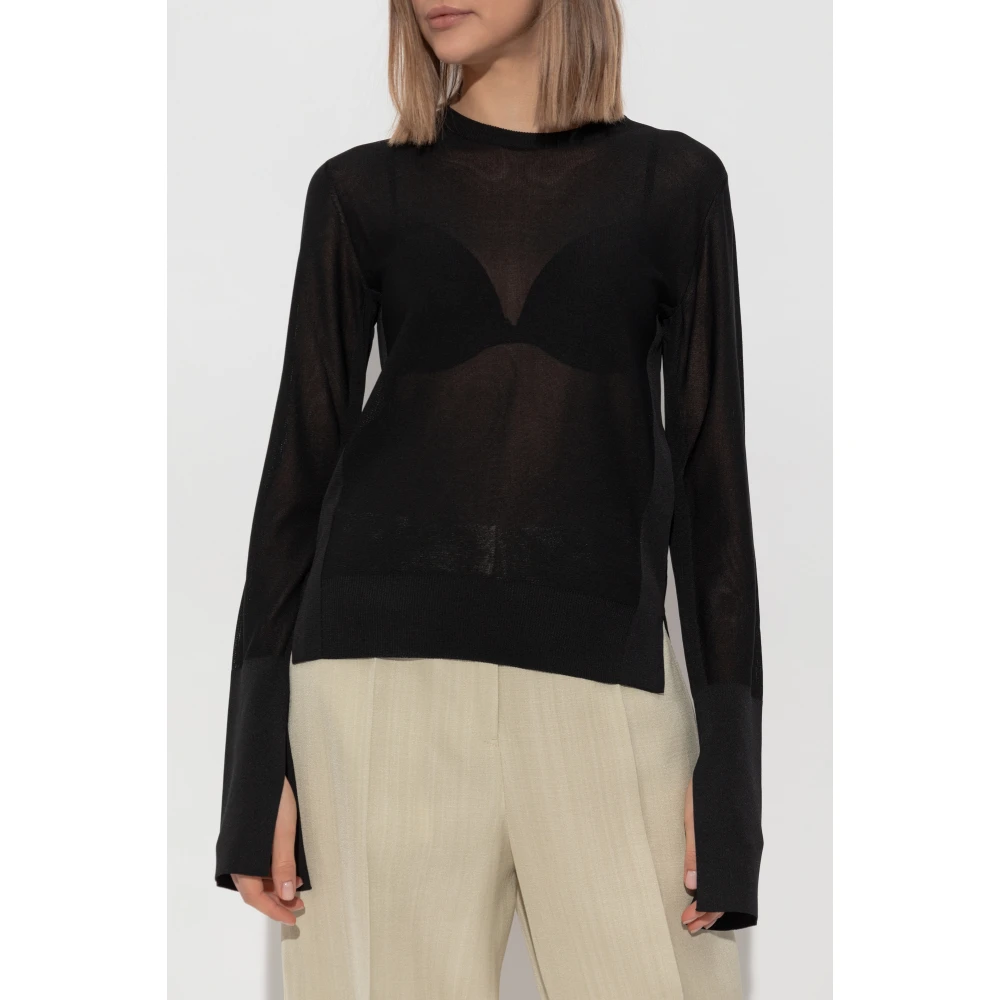 Jil Sander Crewneck Sweater Black Dames