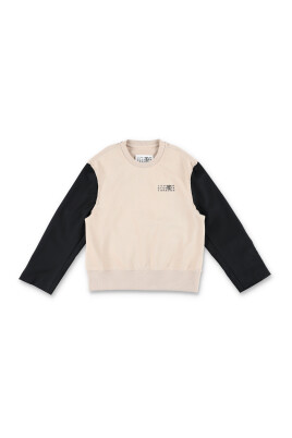 girls-bicolor-sweatshirt-beige-black
