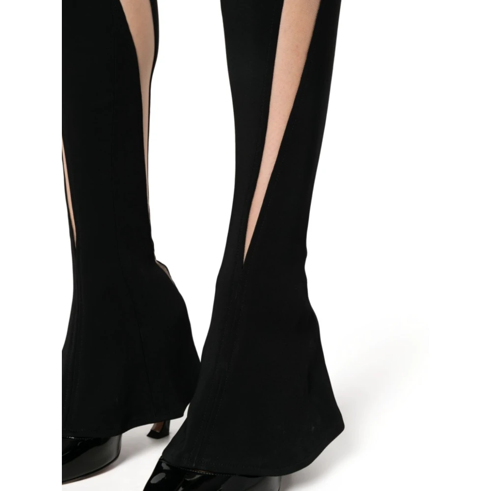 Mugler Flowing Cut Out Zwart Nude Broek Black Dames