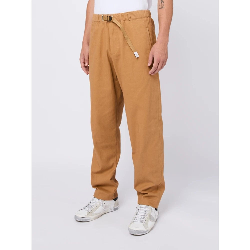 White Sand Kameelkatoenen broek met riem Brown Heren